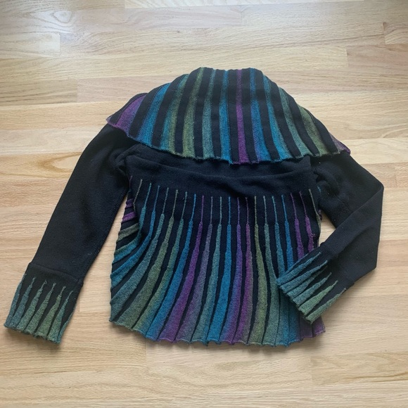 angel by gabri ozel cardigan multicolor rainbow open front merino wool Small S - Picture 7 of 9